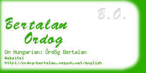 bertalan ordog business card