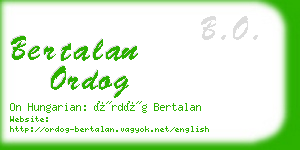 bertalan ordog business card